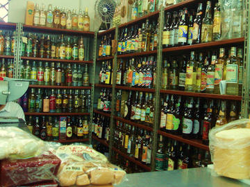 Traditional cachaça and cheese at Central Market in Belo Horizonte