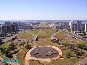 Helicopter panoramic flight over Monumental Axle in Brasília