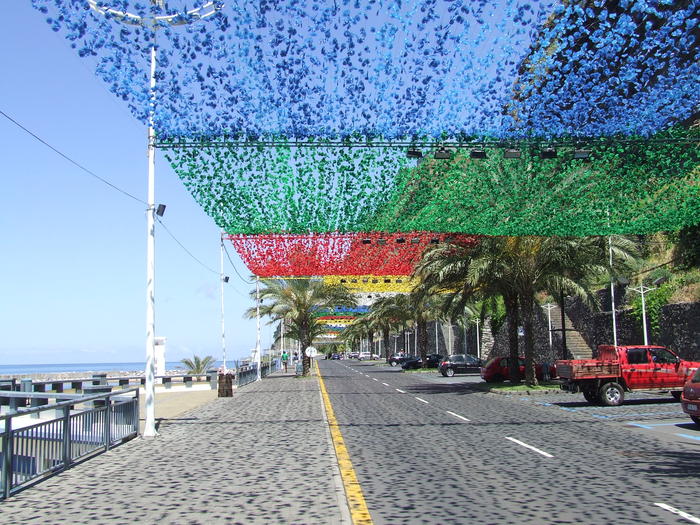 Calheta Beach Street with bunting