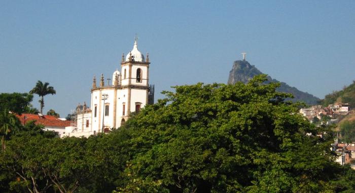 Penha church and the Christ in Rio de Janeiro