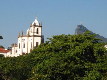 Penha church and the Christ in Rio de Janeiro