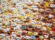 A painting depicting a favela - Ipanema Fair