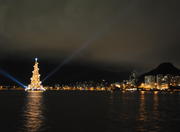 Lagoa Rodrigo de Freitas and the floating Christmas tree in Rio de Janeiro